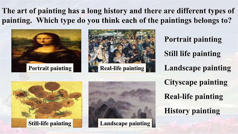 牛津译林版 选择性必修第一册Unit 3 The Art of Painting Reading 1, 课件02