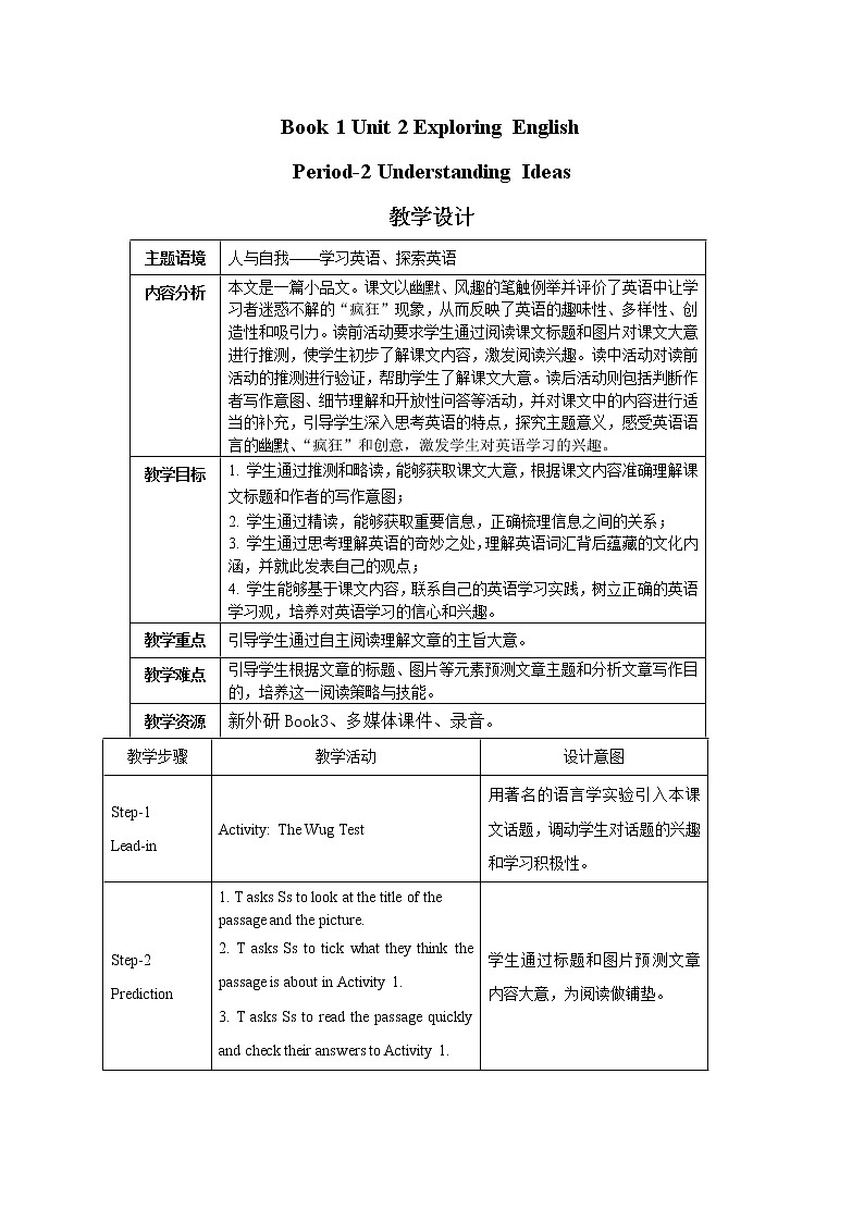 新外研必修一U2 课时2 Understanding Ideas第1页