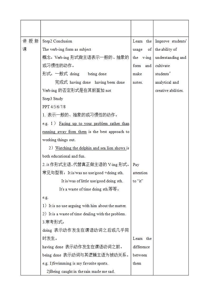 人教版 2019 高中选择性必修1英语 Unit3 Fascinating parks Period 3 Discover useful structures 教案第2页