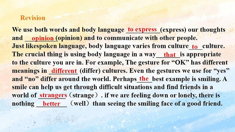 人教版 2019 高中选择性必修1英语 Unit4 Body language Period 2 Build up your vocabulary 课件第2页