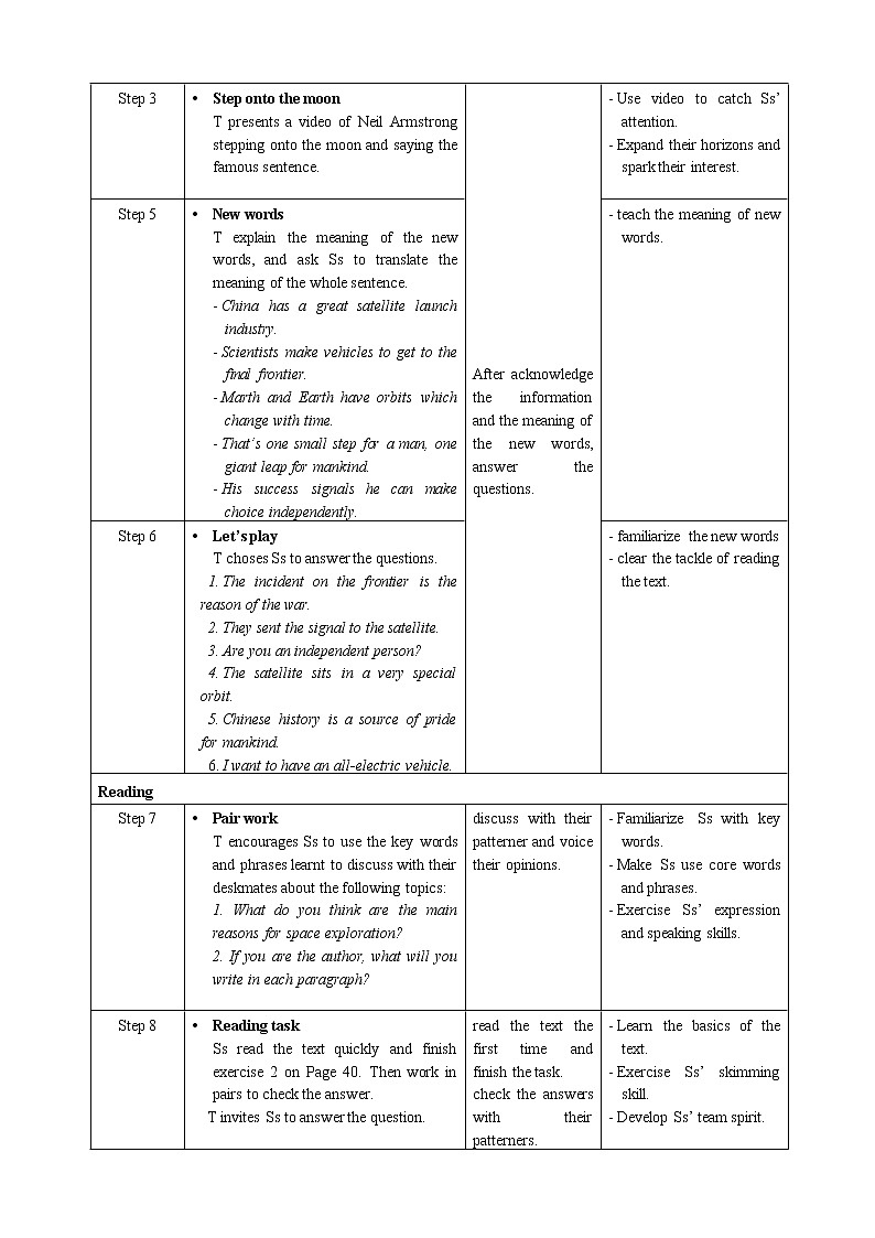 高中英语必修三 Unit 4 Period 2 Reading and Thinking教案第2页