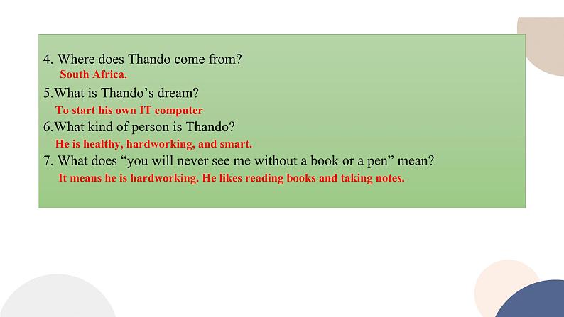 人教版高中英语必修第一册 Welcome Unit Reading for Writing & Building Up Your Vocabulary 课件PPT08