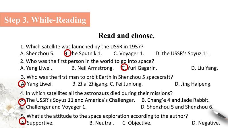 Unit 4 Space Exploration Reading and thinking课件第5页