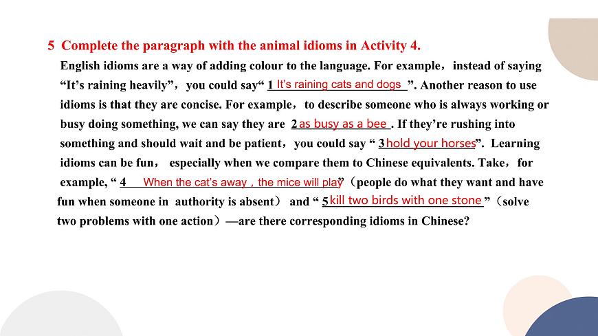 外研版高中英語(yǔ) 必修第一冊(cè) UNIT 5 Using language (2)（課件PPT）第3頁(yè)