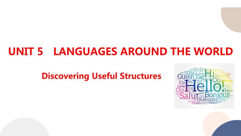 人教版高中英语必修第一册 UNIT 5  Discovering Useful Structures  课件PPT01