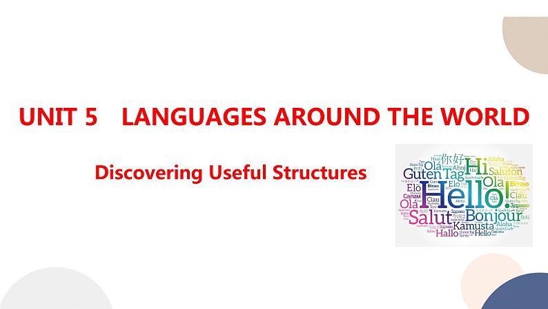 人教版高中英语必修第一册 UNIT 5 Discovering Useful Structures 课件PPT01
