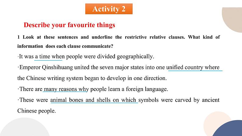 人教版高中英语必修第一册 UNIT 5 Discovering Useful Structures 课件PPT05