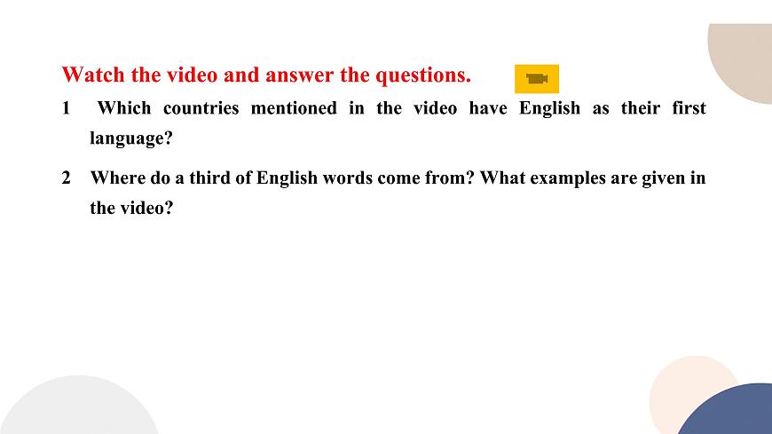 外研版高中英語 必修第一冊 UNIT 2 Starting out & Understanding ideas（課件PPT）第6頁