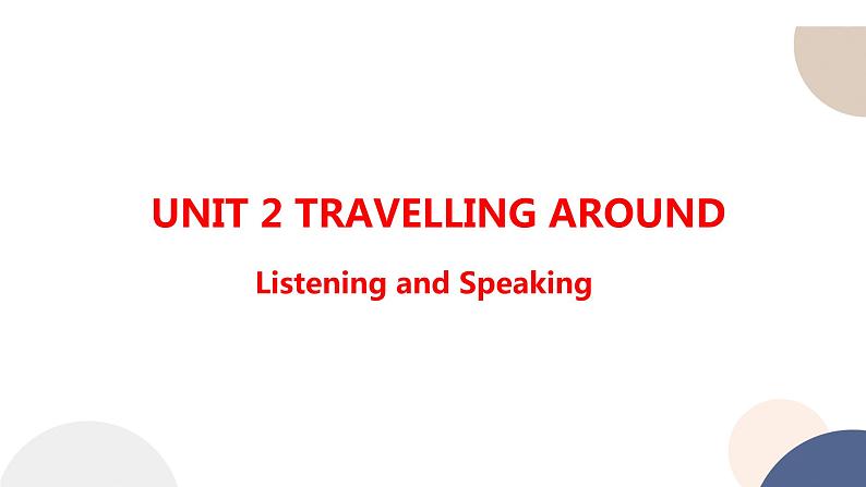 人教版高中英语必修第一册 UNIT 2 Listening and Speaking 课件PPT第1页
