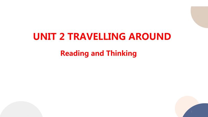 人教版高中英语必修第一册 UNIT 2 Reading and Thinking  课件PPT01