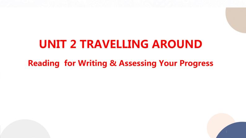 人教版高中英语必修第一册 UNIT 2 Reading for Writing & Assessing Your Progress  课件PPT01