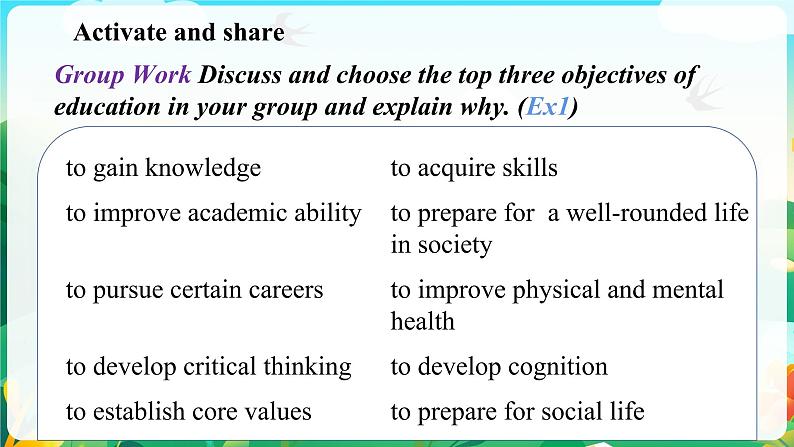 Unit 5 Lesson 2 The Objectives of Education 课件-2022-2023学年高中英语北师大版(2019)选择性必修第二册第4页