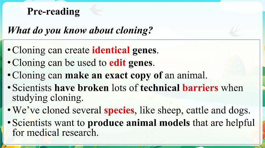 Unit 9 Lesson 1 To Clone or Not to Clone課件-2022-2023學(xué)年高中英語北師大版(2019)選擇性必修第三冊第4頁