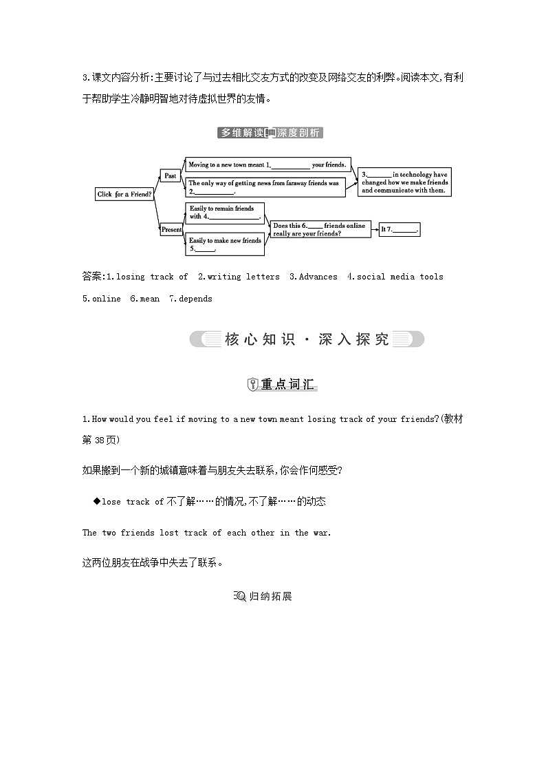 外研版高中英语必修第一册Unit 4 Friends forever学案02