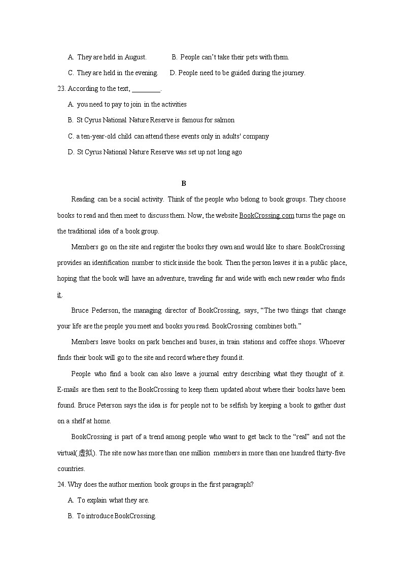 山东省威海乳山市银滩高级中学2022-2023学年高二英语上学期9月月考试题第3页