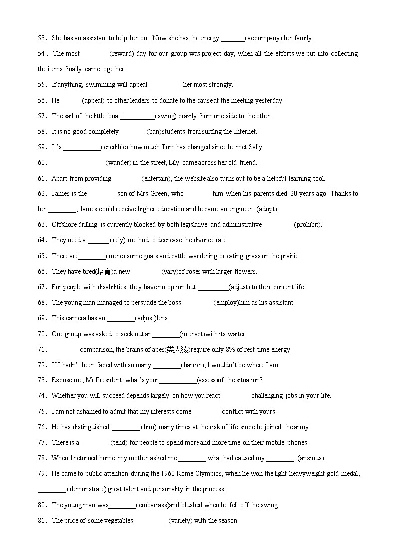 专题02 单句语法填空100题--高二英语上学期期中考点大串讲(人教版2019)03