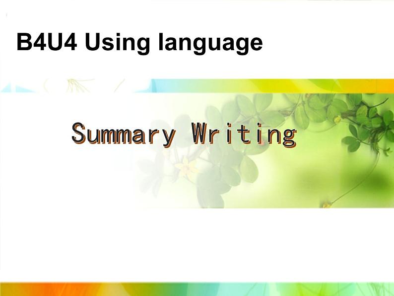 必修4 Unit 4 Body language Using language 课件01