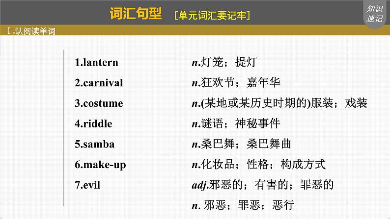 (新高考)高考英语一轮复习课件第1部分 教材知识解读 必修第三册 Unit 1 Festivals and Celebrations (含详解)第4页