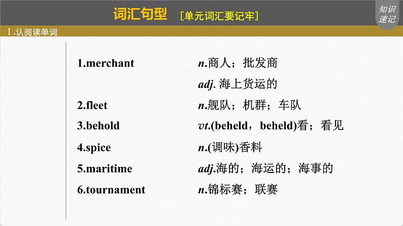 (新高考)高考英语一轮复习课件第1部分 教材知识解读 选择性必修第四册 Unit 3 Sea Exploration (含详解)04