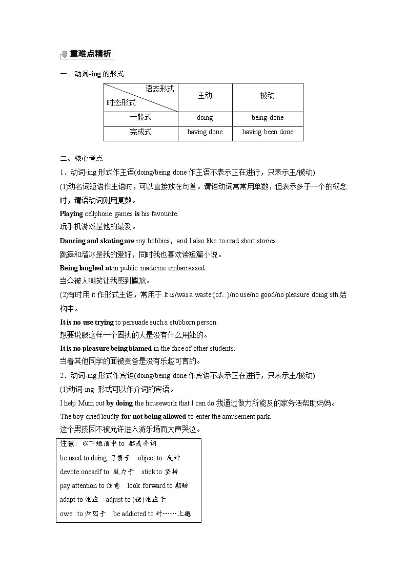 (新高考)高考英语二轮复习讲义第2部分 语法专题 语法专题 专题一 第2讲 非谓语动词 (含答案)02