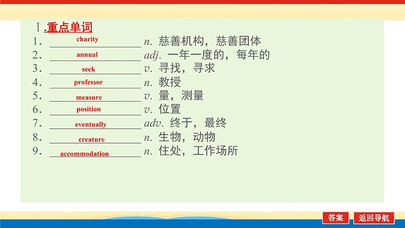 (外研版2019)高考英语一轮单元复习课件必修1 Unit 5Into the wild(含详解)第4页