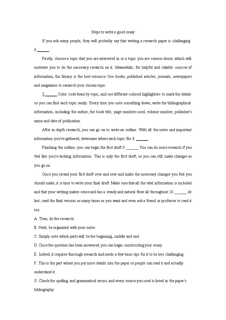 (新高考)高考英语三轮冲刺小题必练19 七选五之主旨概括题(原卷版)第3页