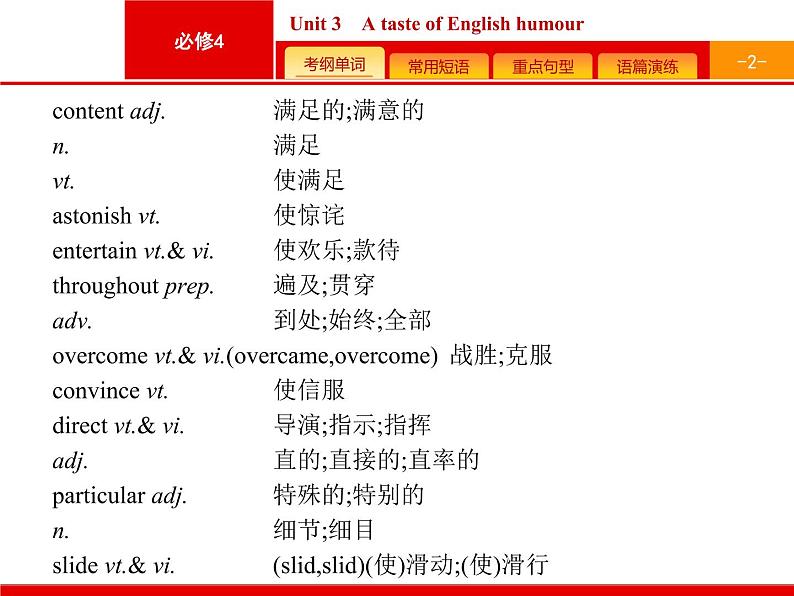 (人教版)高考英语一轮复习课件必修四预习案 Unit 3 A taste of English humour (含答案)02