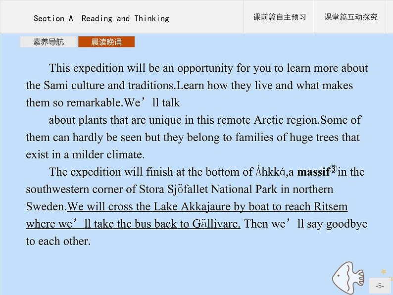 人教版高中英语选择性必修第一册unit3 fascinating parks sectiona reading and thinking课件05