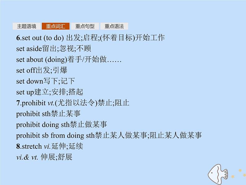 人教版高中英语选择性必修第一册unit3 fascinating parks 单元重点小结课件第5页