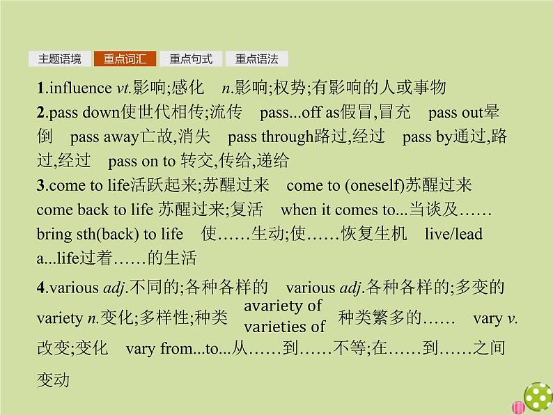 外研版高中英语选择性必修第一册unit4 meeting the muse 单元重点小结课件第3页