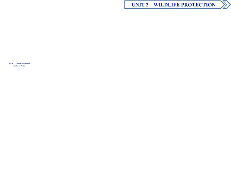 Unit 2 Wildlife protection Section Ⅳ教学课件第1页