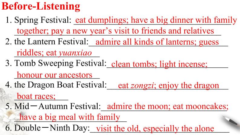 Unit 1 Festivals and Celebrations 1.1   课件04