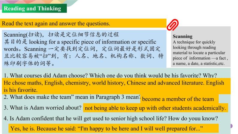 Unit 1 Teenage life  Reading and thinking课件07