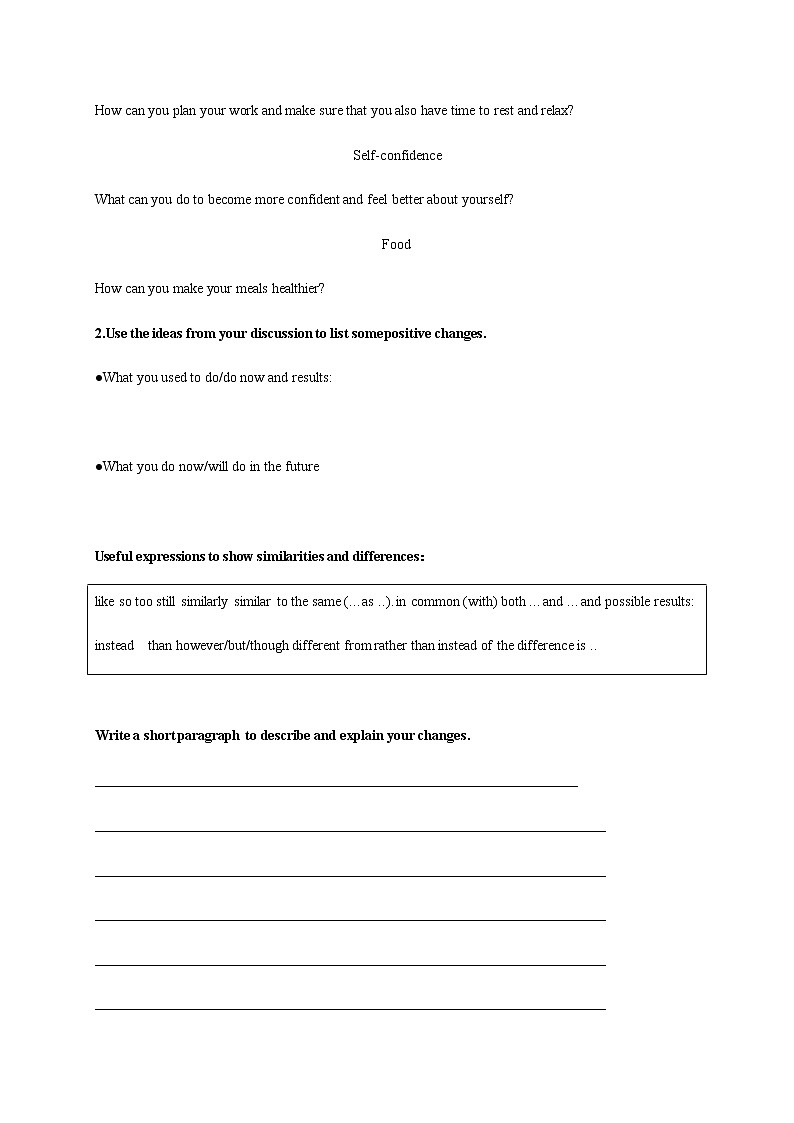 Unit 3 Sports and fitness Reading for writing 导学案第3页