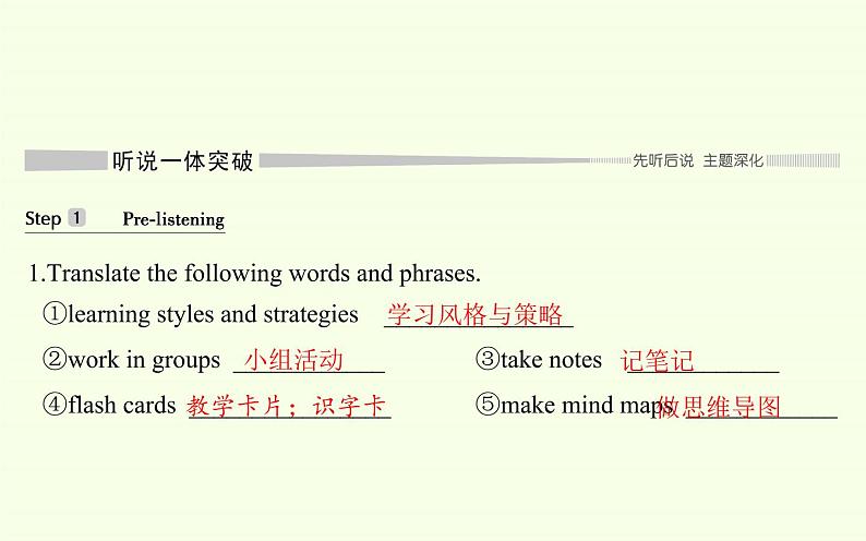 高中英语必修一 Welcome Unit Listening and Talking课件03