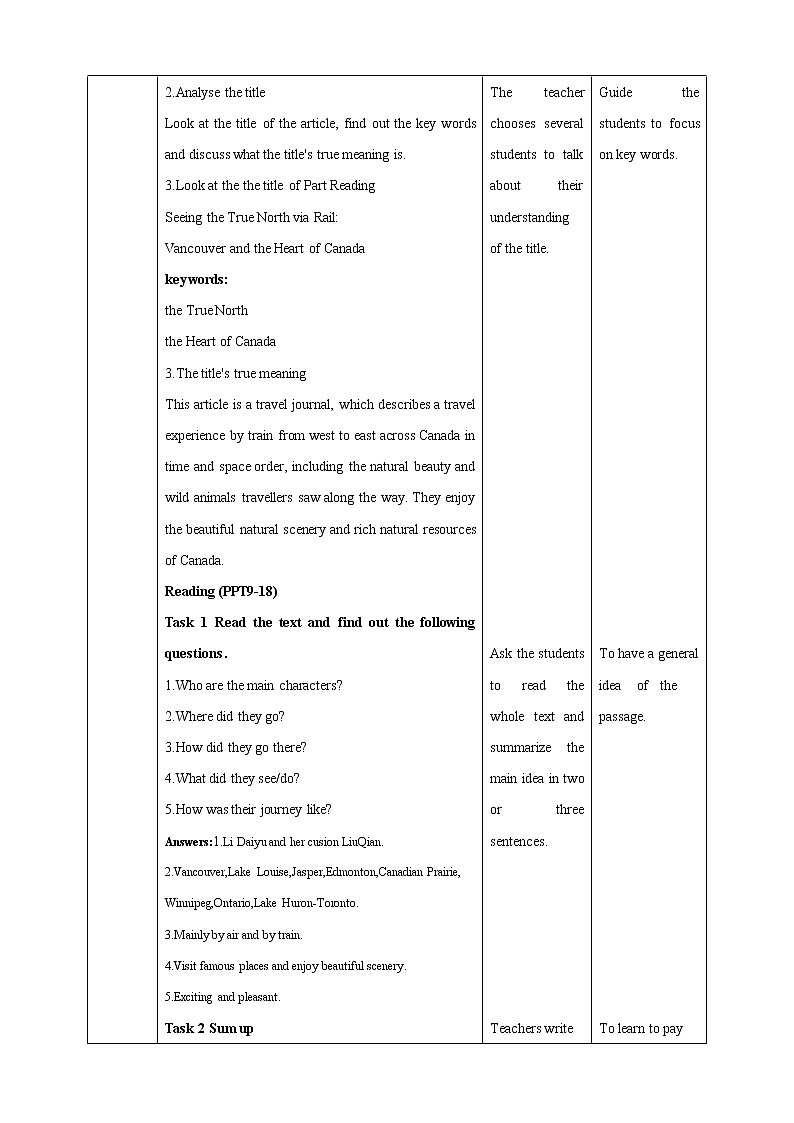 Unit 4 Journey Across a Vast Land Period 1 教案第3页