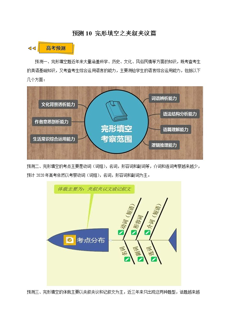 高考英语三轮冲刺过关预测 09 完形填空之记夹叙夹议篇 (含解析)第1页