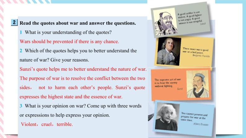 Unit 3 War and peace  Starting out & Understanding ideas课件06
