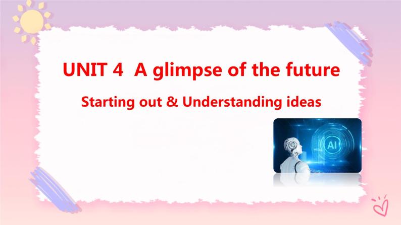 Unit 4 A glimpse of the future  Starting out & Understanding ideas课件01