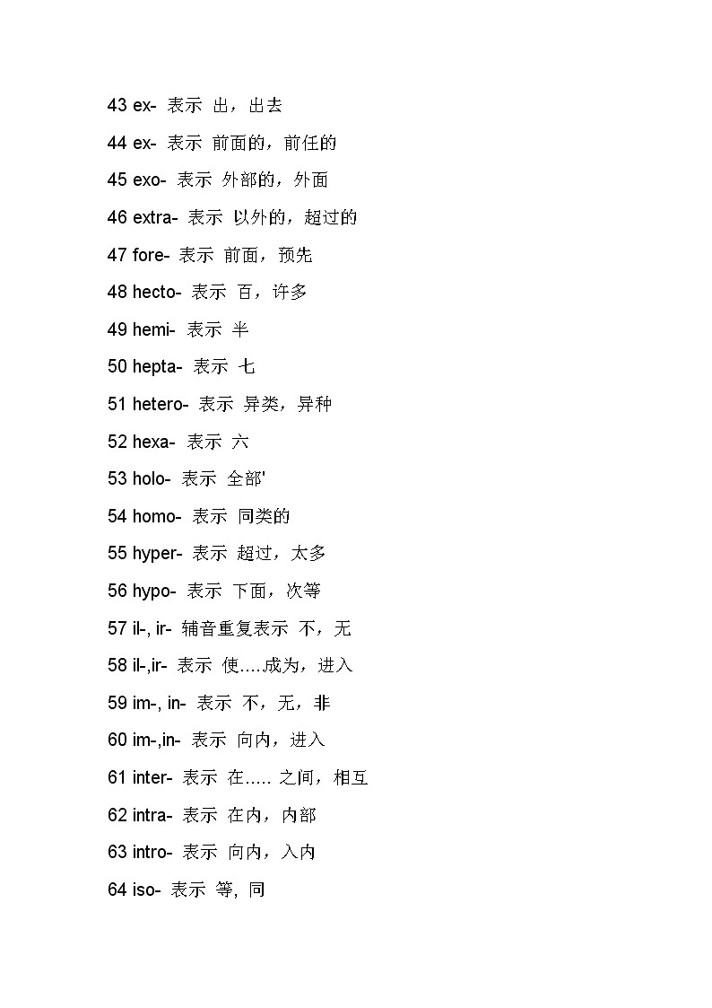 高中英语328个前缀、后缀第3页