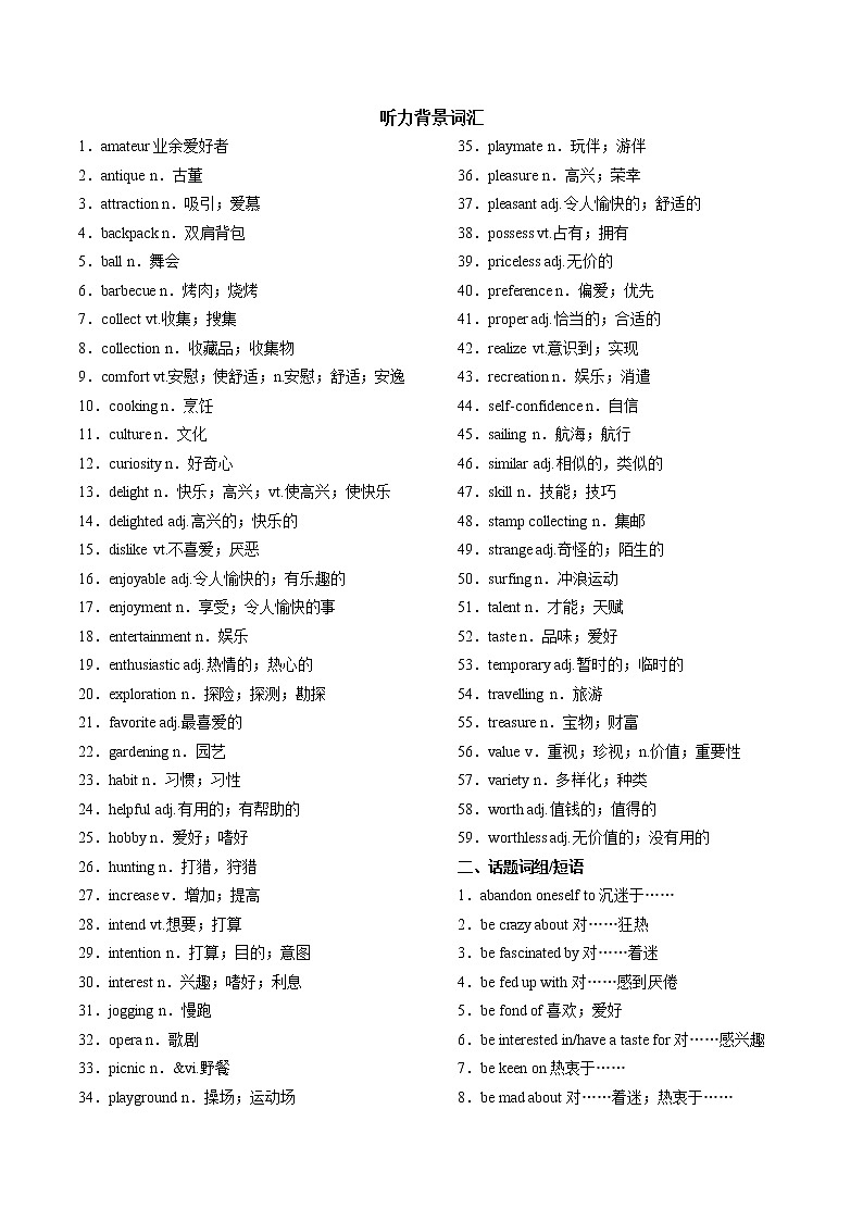 听力背景词汇第1页