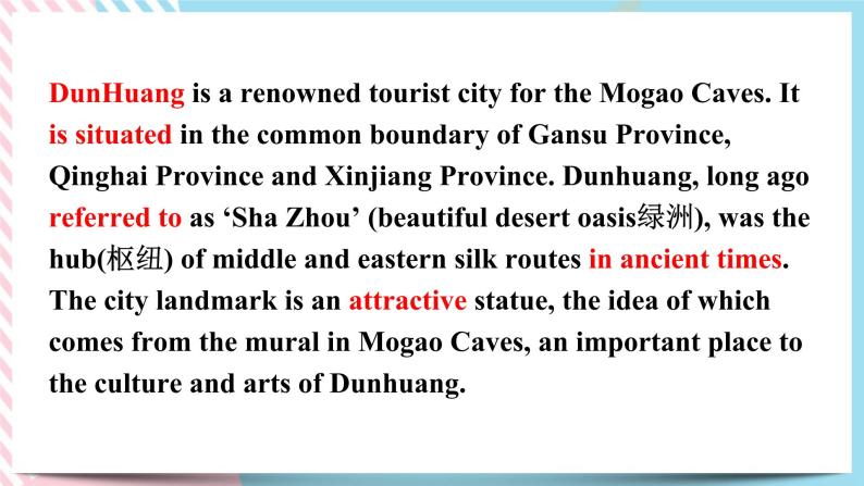 Unit 1 Cultural HeritageReading for Writing 课件04