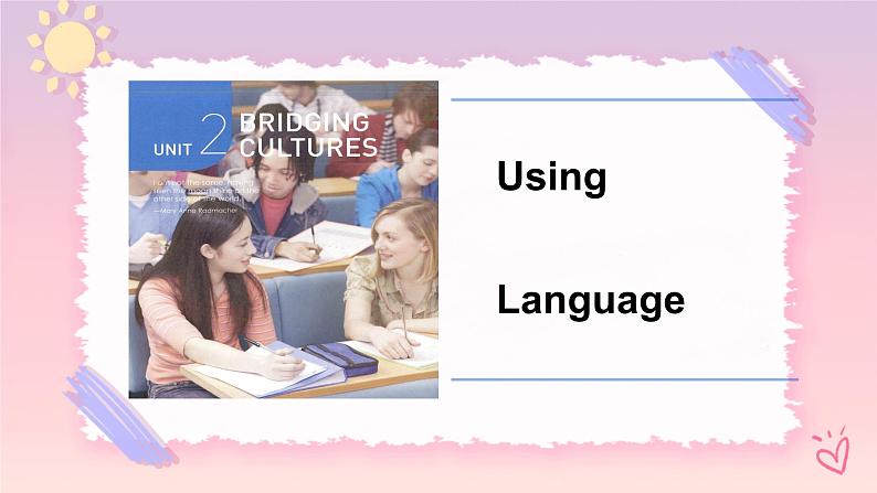 Unit 2 Bridging Cultures Using language 课件01