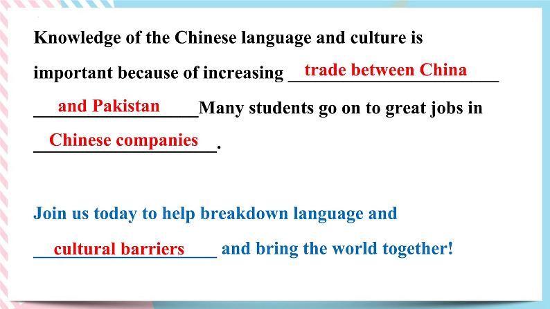 Unit 2 Bridging Cultures Using language 课件07