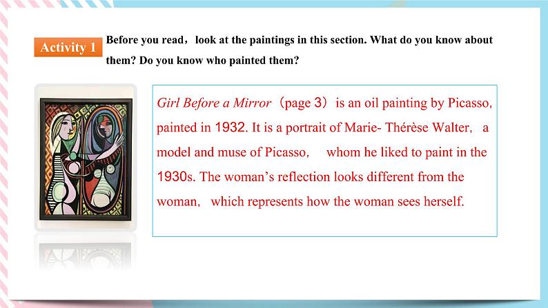 Unit 1 Art Reading and Thinking课件07