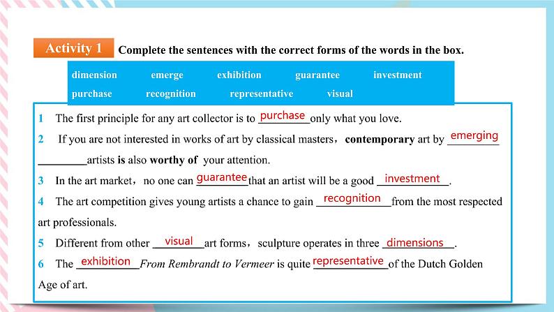 Unit 1 Art Assessing Your Progress课件03