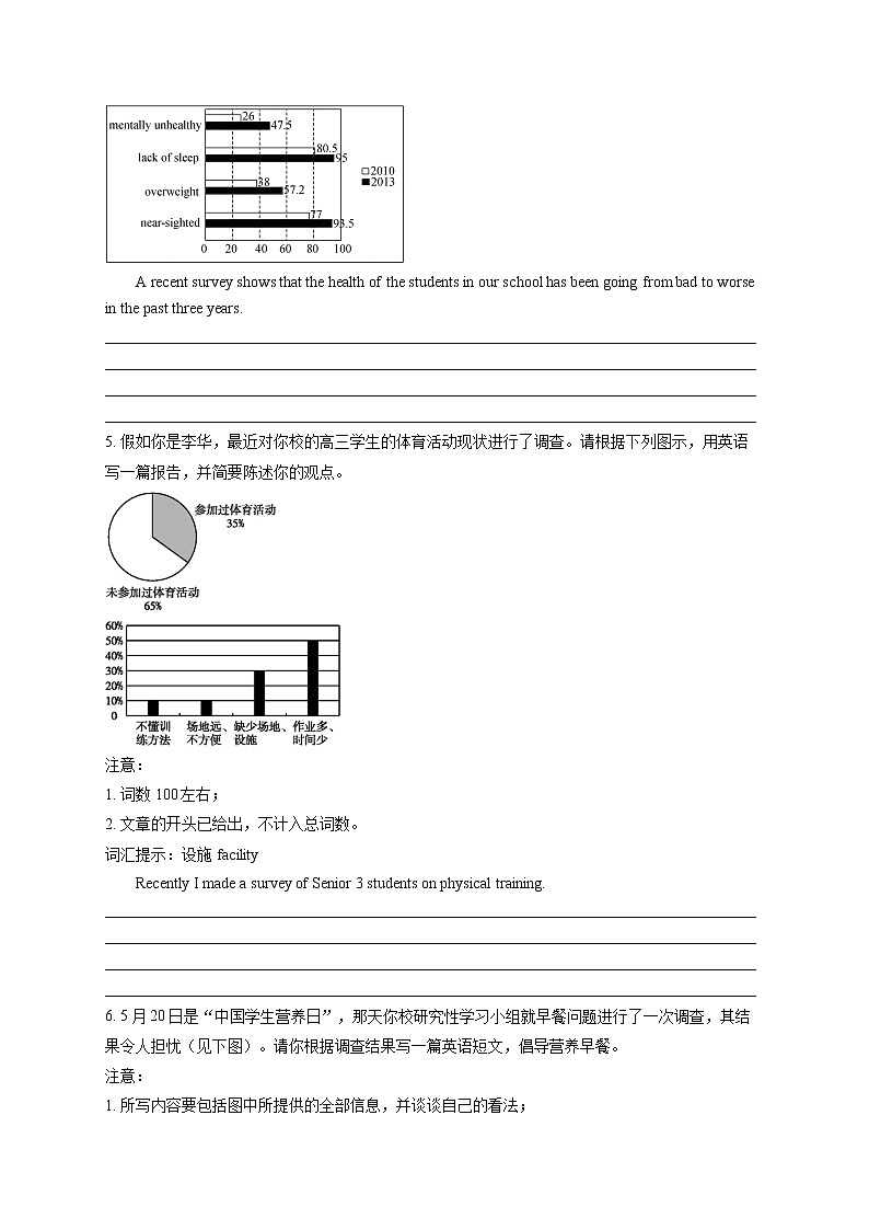 2023届新高考英语高频考点专项练习:专题十五 考点23 图表作文(C卷)第3页