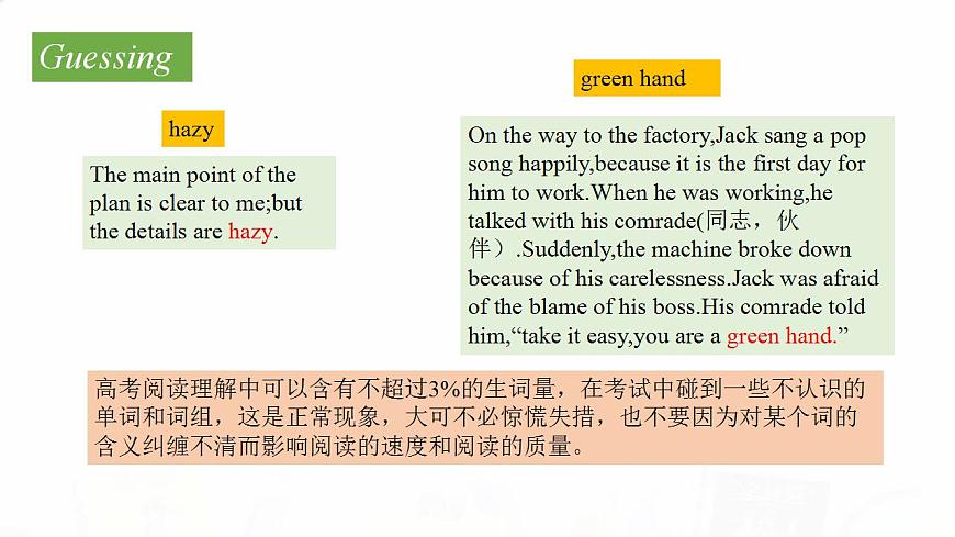 2023屆高考英語二輪復(fù)習(xí)閱讀理解之詞義猜測課件第4頁