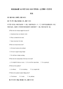 2022-2023学年黑龙江省哈尔滨市第162中学高一上学期11月月考英语试题  Word版含答案