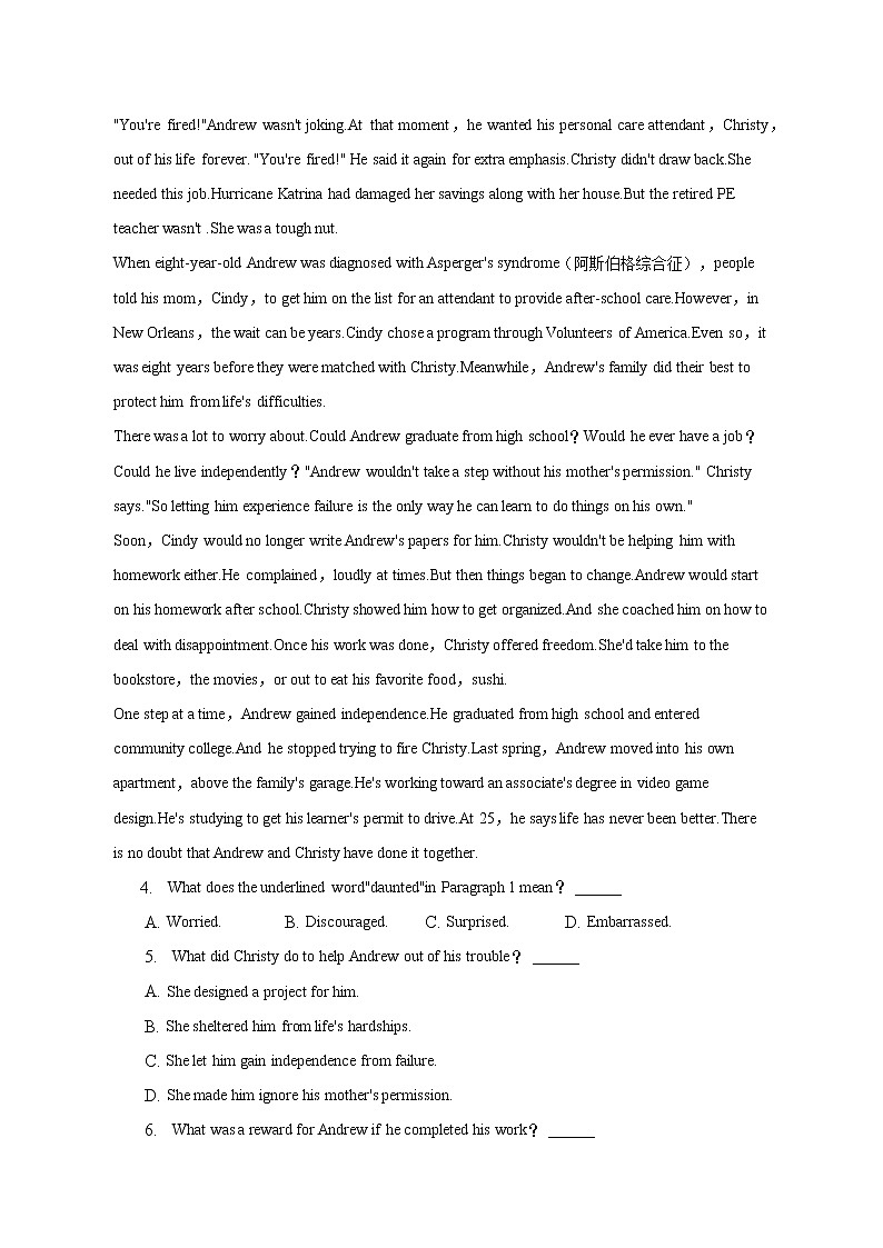 2022-2023学年内蒙古呼和浩特市高三上学期月考英语试卷(12月)(解析版)03